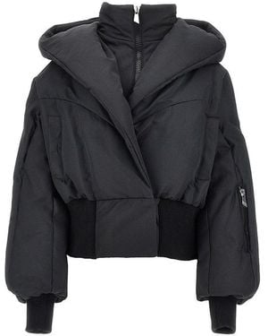 The Attico Cotton-Blend Padded Bomber Jacket - Black