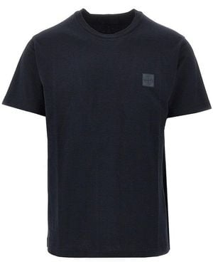 Stone Island Logo Patch Organic Cotton T-Shirt - Black