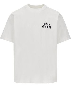 Carhartt Jersey T-Shirt With Logo Embroidery - White