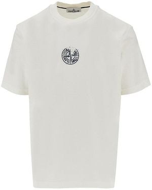 Stone Island Consumed Effect Print T-Shirt - White