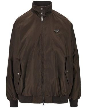 Prada Padded Re-Nylon Oversized Bomber Jacket - Brown