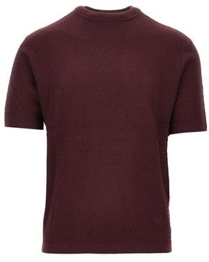 Emporio Armani Virgin Wool Knitted T-Shirt - Purple