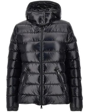 Moncler Padded Nylon Downjacket With Logo Patch - Black