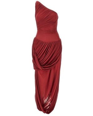 Maygel Coronel 'Getsemani' Asymmetrical Long Dress - Red