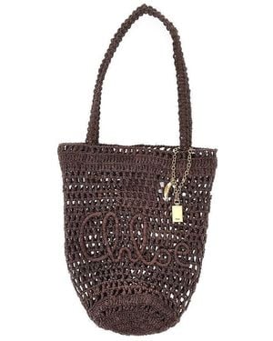 Chloé Rafia 'Summer Banana' Small Tote Bag - Brown
