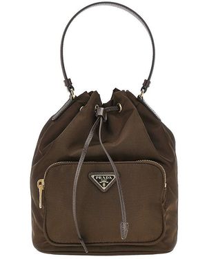 Prada Re-Nylon Duet' Bucket Bag - Brown