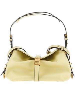Pinko Small Saddle Baguette Leather Bag - Yellow