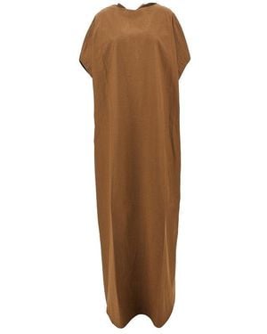 ARMARIUM 'Nicla' Poplin Long Dress - Brown