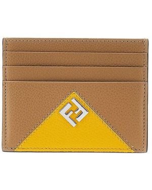Fendi Lui' Grained Leather Cardholder - Orange