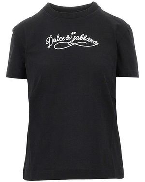 Dolce & Gabbana Logo Embroidery T-Shirt - Black