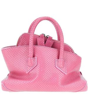 The Attico Leather Mini 'La Passeggiata' Bag - Pink