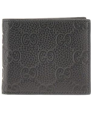 Gucci Portafoglio Bi-Fold Imprint' Uomo - Grigio