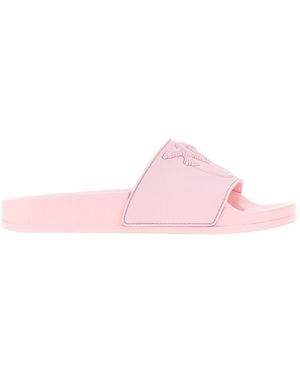 Pinko Love Birds Logo Rubber Slides - Pink