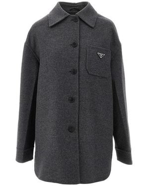Prada Double Cashwool Peacoat - Grey