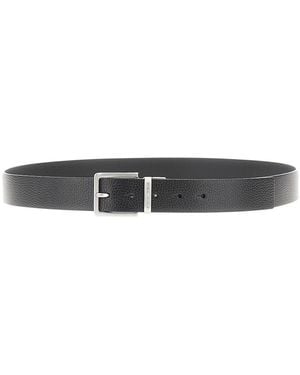 Emporio Armani Reversible Belt With Interchangeable Buckle - Black