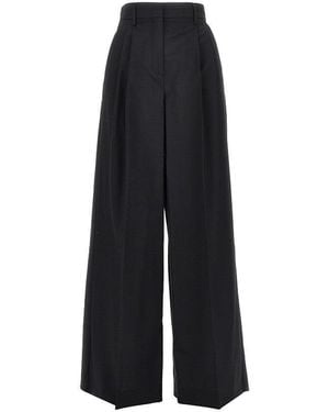 Weekend by Maxmara Virgin Wool Wide-Leg Pants - Black