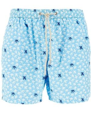 Mc2 Saint Barth Bermuda Mare Con Stampa Turtle Uomo - Blu