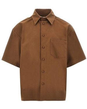 C.9.3 Viscose-Blend Boxy Fit Shirt - Brown