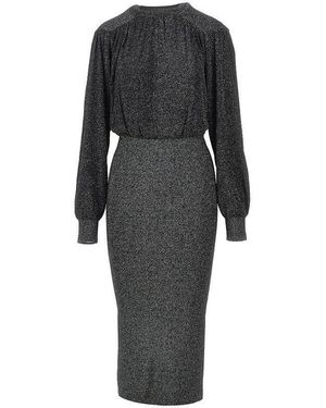 Isabel Marant 'Aliza' Lurex Midi Dress - Black