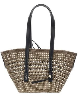 Loewe Braided Palm Medium 'Braid' Basket Bag - Brown