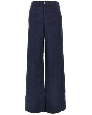 Emporio Armani 'J14' Linen Trousers - Blue