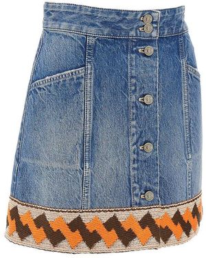 スカート VALENTINO GARAVANI Valentino Garavani denim skirt Blue Valentino Garavani Flared Maxi Denim Skirt In Blue - 40% Off
