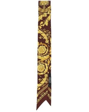 Versace Barocco Print Silk Bandeaux - Metallic