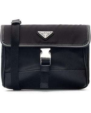 Prada Re-Nylon And Saffiano Smartphone Pouch - Black