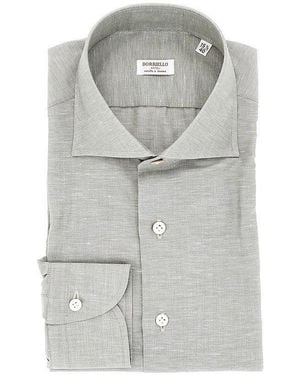 Borriello Cotton And Linen Tailored Shirt - Grey