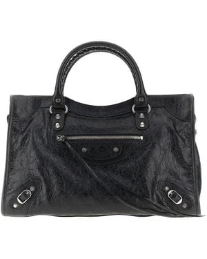 Balenciaga Arena Leather Medium 'Le City' Bag - Black