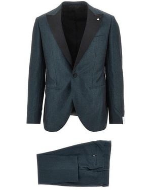 Luigi Bianchi Wool And Linen Tailored Suit - Blue