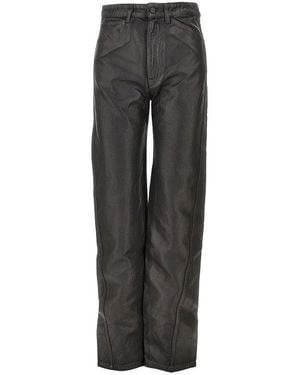 Lemaire Coated Denim Twisted Trousers - Grey