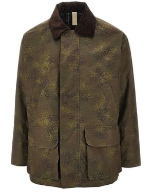sunflower Camo Waxed Cotton Jacket - Green