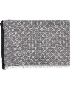 Gucci Jacquard Silk And Wool-Blend Scarf - Metallic