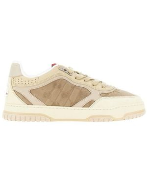 Gucci Nylon Gg And Leather 'Re-Web' Trainers - Natural