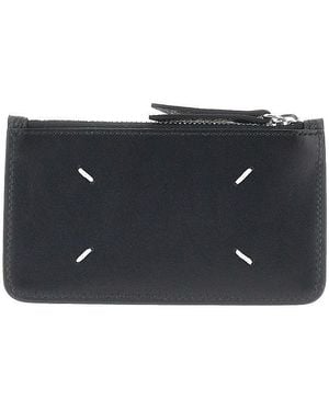 Maison Margiela 'Four Stitches' Leather Coin-Holder Pouch - Blue