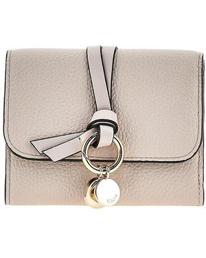 Chloé Leather Small 'Alphabet' Tri-Fold Wallet - White