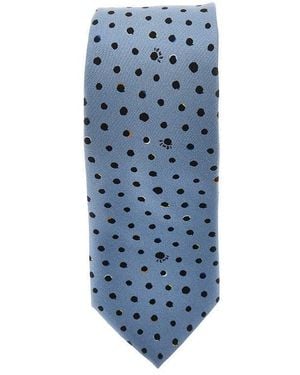 Fendi Falena Dots Silk Necktie - Blue