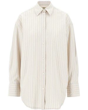 TOTEME Oversized Striped Shirt - White