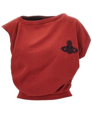 Vivienne Westwood 'Hebo' Asymmetrical French Terry Top - Red