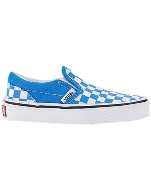 Vans Chekerboard Canvas Slip-On Trainers Kids - Blue