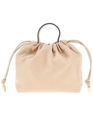 Chloé 'Mini Chloé Icons' Leather Bag With Chain - Natural
