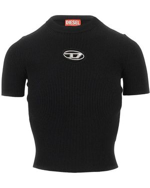 DIESEL 'Valari' Knitted T-Shirt - Black