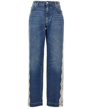 Zimmermann 'Carousel' Linen And Silk Trousers - Blue