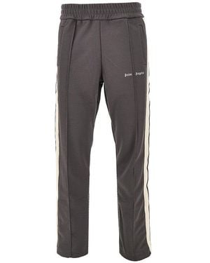 Palm Angels Track Pants Con Logo Ricamato Uomo - Grigio