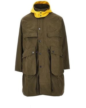Barbour Barbour X Ks 'Bedale' Cotton Long Parka Coat - Green