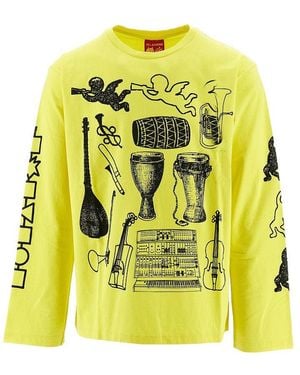 Public Possession 'Musik Instrument' Cotton T-Shirt - Yellow