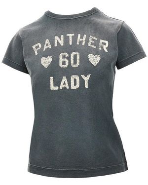 Valentino Panther Lady Print T-Shirt - Grey
