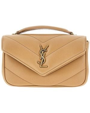 Saint Laurent Quilted Nappa Leather Mini 'Loulou' Bag - Natural
