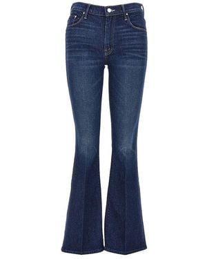 Mother Stretch Cotton Denim Slared Jeans - Blue